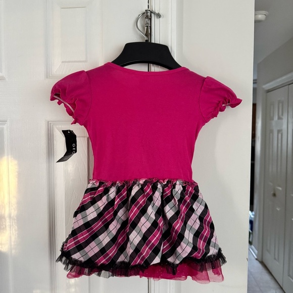 NWT George Baby Girls 24M Pink Black Plaid LOVE Hearts Ruffle Tutu Dress Outfit - Picture 2 of 11